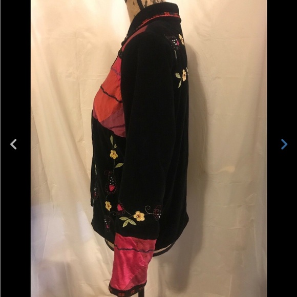 Coldwater Creek Velvet Silk Embroidered Shirt XS - Picture 2 of 7